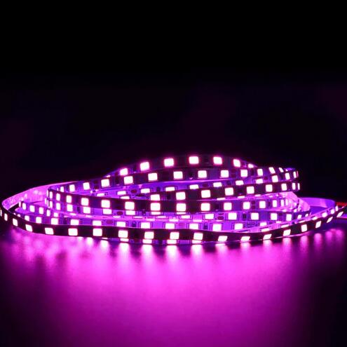 (image for) 4MM Wide SMD2835-600 120LEDs per Meter Purple-ish Pink 12V 16.4FT (5Meters) Roll LED Strip Non-waterproof